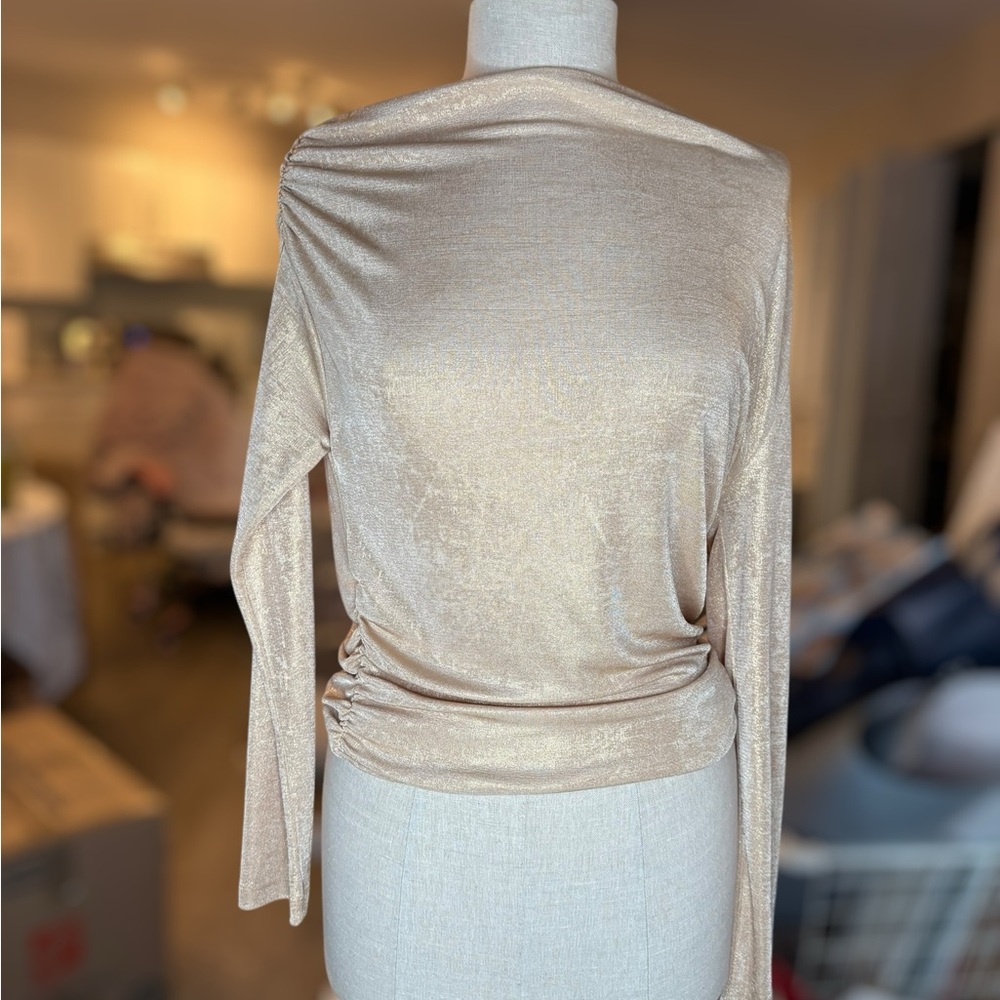 Zara Gold Long Sleeve Top BRAND NEW WITH TAGS